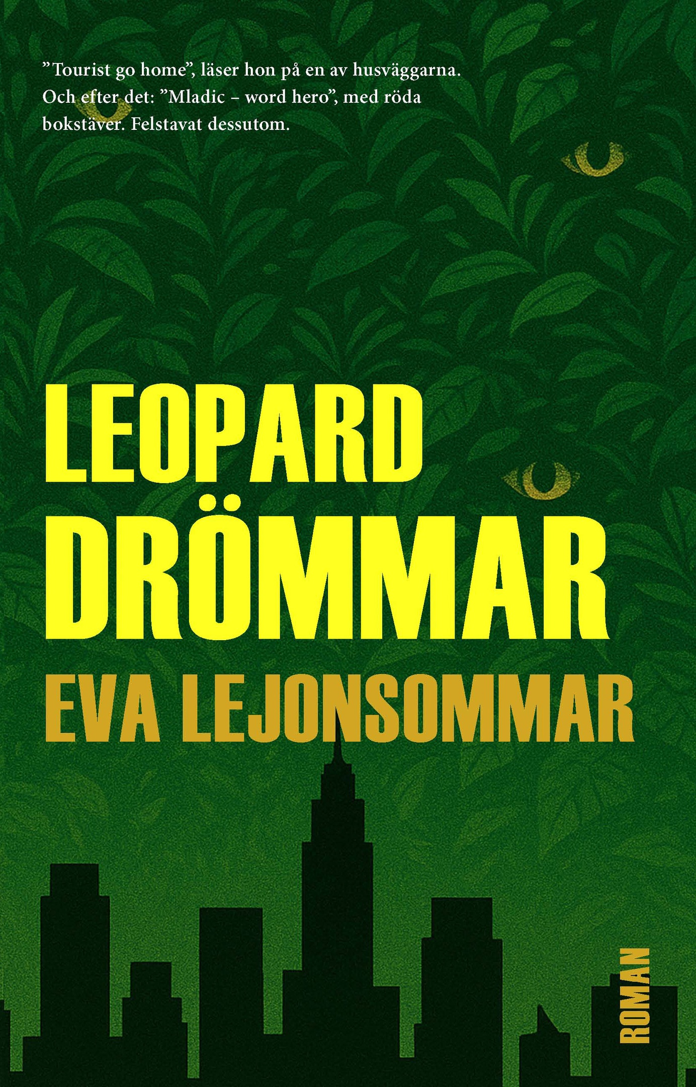 Leoparddrömmar av Eva Lejonsommar, omslag framsida.
